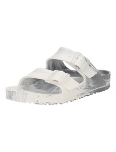 BIRKENSTOCK Šľapky 'Arizona Essentials' strieborná / biela