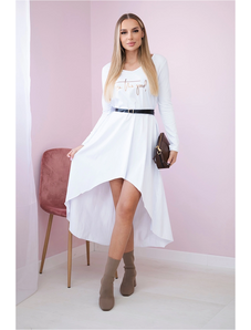 Šaty 9160 s ozdobným pásikom a nápisom