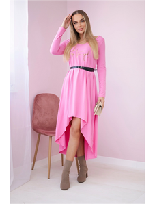 Šaty 9160 s ozdobným pásikom a nápisom