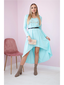 Šaty 9160 s ozdobným pásikom a nápisom