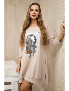 Šaty 9007 s potlačou a rozšíreným spodným dielom