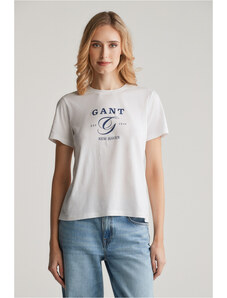 TRIČKO GANT REG GRAPHIC SS T-SHIRT WHITE