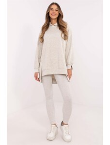 MladaModa Tepláková súprava s mikinou s rozparkami model 85805 svetlá šedá