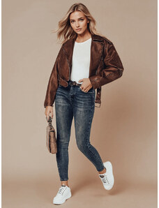 Dámske úzke džínsy typu skinny s opaskom Dstreet UY2328