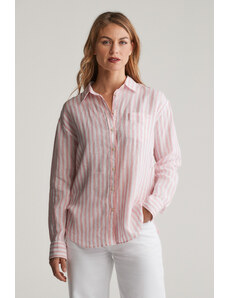 KOŠEĽA GANT REL STRIPED LINEN SHIRT GERANIUM PINK