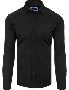 BASIC Čierna elegantná pánska košeľa DX2478