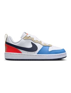 Nike Court Borough Low Recraft Big Kids Shoes WHITE/THUNDER BLUE-LT CRIMSON