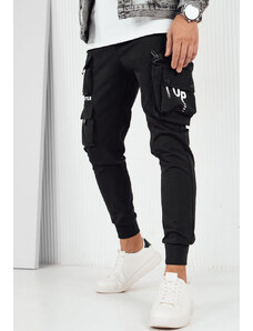 Madmext čierne kockované joggery