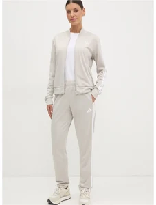Tepláková súprava adidas 3-Stripes dámska, béžová farba, JD2686