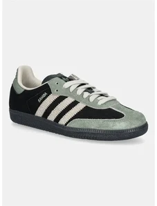 Semišové tenisky adidas Originals Samba OG W dámske, čierna farba, JI2680