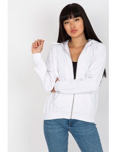 MladaModa Mikina so zipsom a kapucňou model 00202 biela