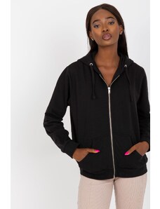 MladaModa Mikina so zipsom a kapucňou model 00202 čierna