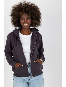 MladaModa Mikina so zipsom a kapucňou model 00202 grafitová