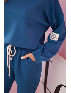 MladaModa Viskózová tepláková súprava model 7065P farba džínsová