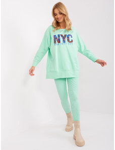 BASIC Mintová teplákovka NYC EM-KMPL-830.32P-mint
