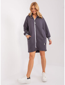 RELEVANCE Tmavosivá dlhá mikina na zips RV-BL-9225.96P-grafit