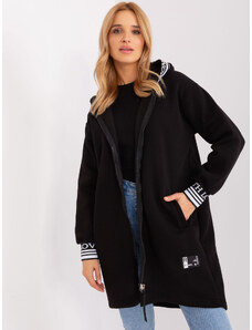 RELEVANCE Čierna dlhá mikina na zips -RV-BL-9225.96P-black