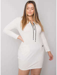 RELEVANCE Smotanové priliehavé mikinové šaty so zipsom RV-SK-7241.43-ecru