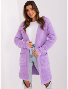 ITALY MODA Fialový mäkký kardigán s vreckami AT-SW-234503.00P-light purple