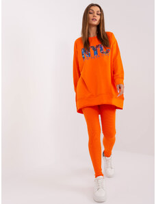 BASIC Oranžová teplákovka NYC -EM-KMPL-830.32P-pomarańczowy