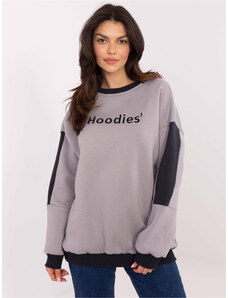 BASIC Svetlosivá dámska zateplená mikina s okrúhlym výstrihom EM-BL-983.10X-light grey