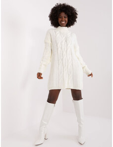 RUE PARIS Smotanové pletené šaty s rolákom -LC-SK-1561.72P-ecru