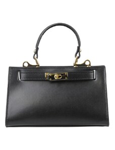 Čierna kožená talianska kabelka Anita Nera NovaKabelka.sk