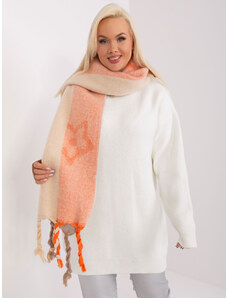 ITALY MODA Svetlooranžový široký šál so strapcami AT-SZ-2316.01P-light orange