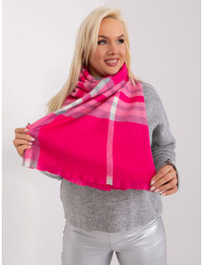 ITALY MODA Tmavoružový vzorovaný šál AT-SZ-23125-1.26-dark pink