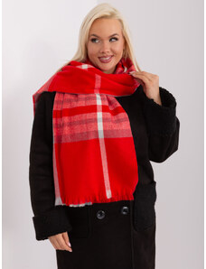 ITALY MODA Červený vzorovaný šál AT-SZ-23125-1.26-red