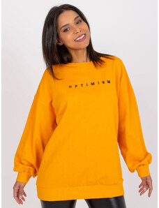 BASIC Oranžová mikina Miley s nápisom "Optimism" -EM-BL-536/3.76orange