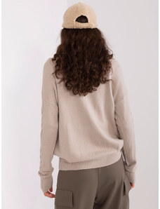 ITALY MODA Béžový sveter s vrkôčikmi AT-SW-2340.43-beige