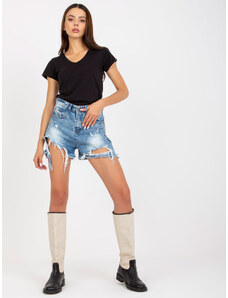 BASIC FEEL GOOD Čierne tričko s výstrihom do V B-012.35P-black