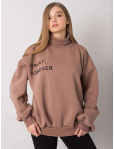 BASIC Hnedá dámska mikina s rolákom -em-BL-649.23X-light brown