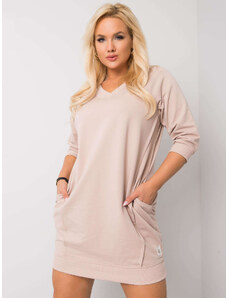 RELEVANCE Béžové mini šaty s vreckami Karissa RV-SK-6847.59P-beige