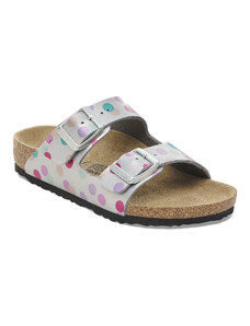 Birkenstock Arizona Kids BF Elec. Metal. Silver Dots Narrow Fit