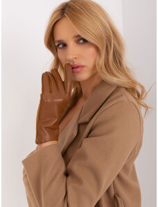 ITALY MODA Svetlohnedé hladké zimné rukavice AT-RK-239501A.16-light brown