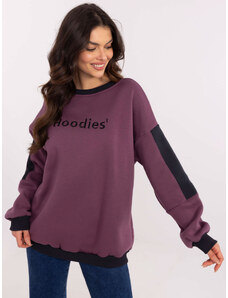 BASIC Fialová dámska zateplená mikina s okrúhlym výstrihom EM-BL-983.10X-purple