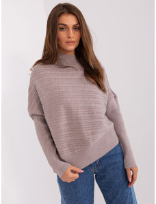 ITALY MODA Béžový asymetrický sveter -AT-SW-2368.36X-dark beige