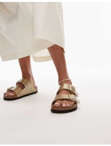 Birkenstock Arizona birko flor sandals in gold