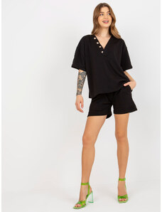 BASIC Čierna súprava blúzky a kraťasov EM-KMPL-743.27X-black