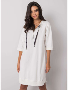 RELEVANCE Smotanové dámske mikinové šaty RV-SK-6273.47P-ecru