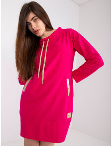 RELEVANCE Fuchsiové mikinové šaty Holly so zlatými detailmi -RV-SK-6067.15X-fuchsia pink