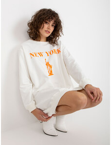 VITON Smotanové mikinové šaty New York -VI-BL-3212.15X-ecru