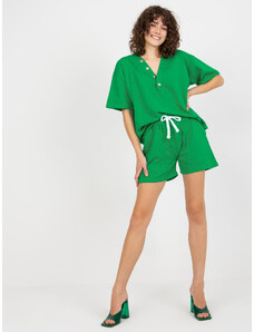 BASIC Zelená súprava blúzky a kraťasov EM-KMPL-743.27X-green