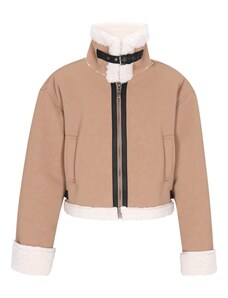 DreiMaster Vintage Zimná bunda tmavobéžová / čierna / biela