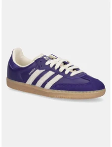 Kožené tenisky adidas Originals Samba OG fialová farba, JI2736
