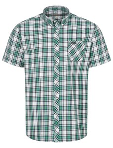 LONSDALE Košeľa ' BRIXWORTH ' zelená / čierna / biela