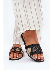 Boto Plné Dámské Pantofle S Ozdobnou Přezkou Leopard Clariola