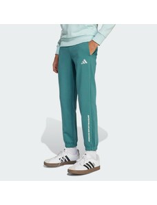 Flísové nohavice adidas so sloganom